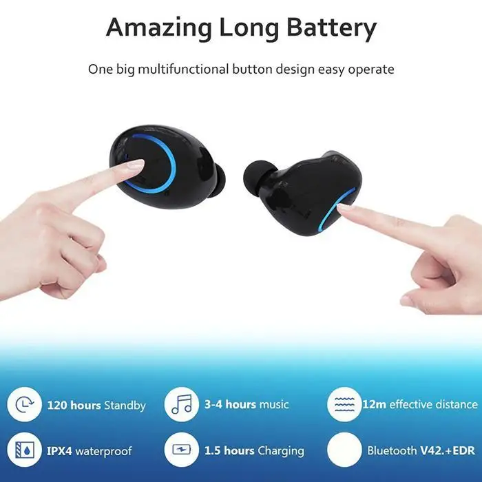 Мини беспроводные наушники bluetooth гарнитура 120 часов с повседневное путешествия