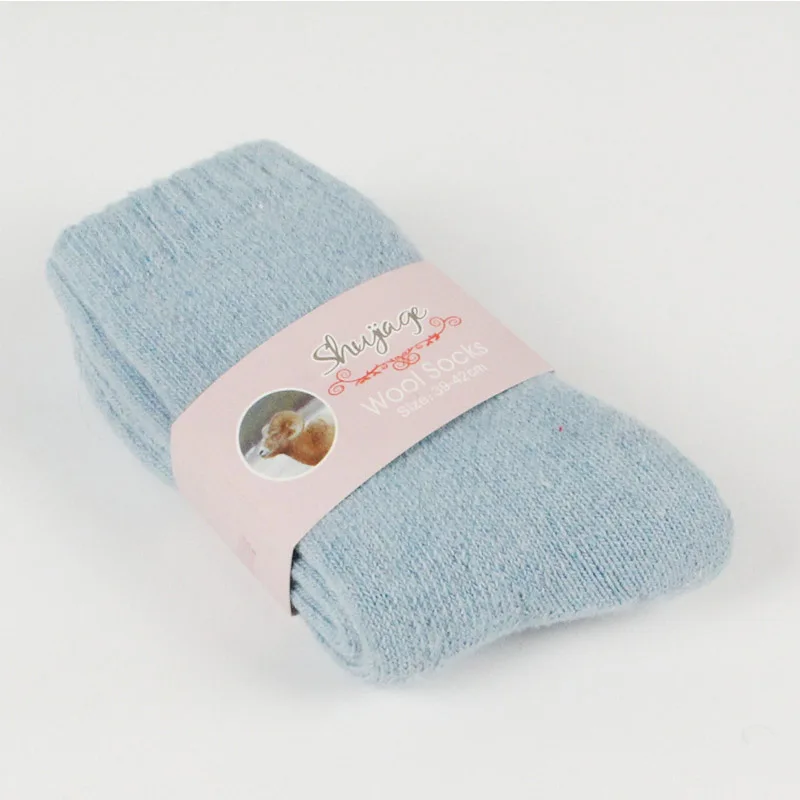 1 пара зимние толстые теплые носки с кроличьим мехом Женские однотонные очень