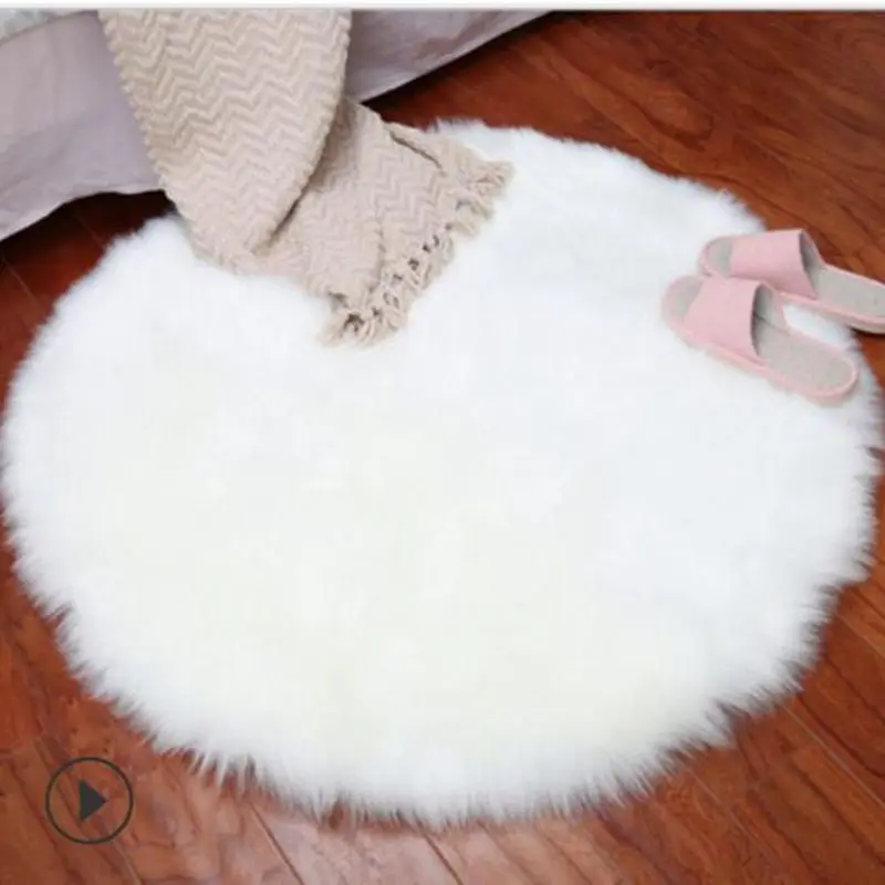 

E New Soft Faux Fur Wool Living Room Sofa Carpet Plush Carpets Bedroom Cover Mattress Xmas Door Window Round Rugs Carpets44