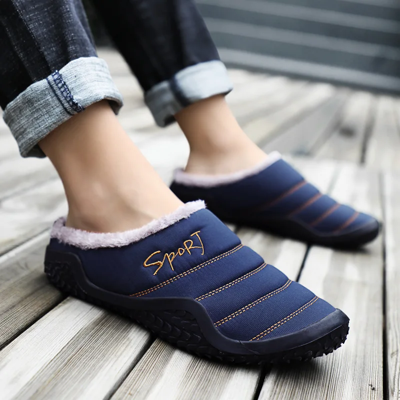 Winter Men Slippers 2018 Plush Keep Warm New Fashion Light Home Furnishing Cotton Slipper Large size | Обувь