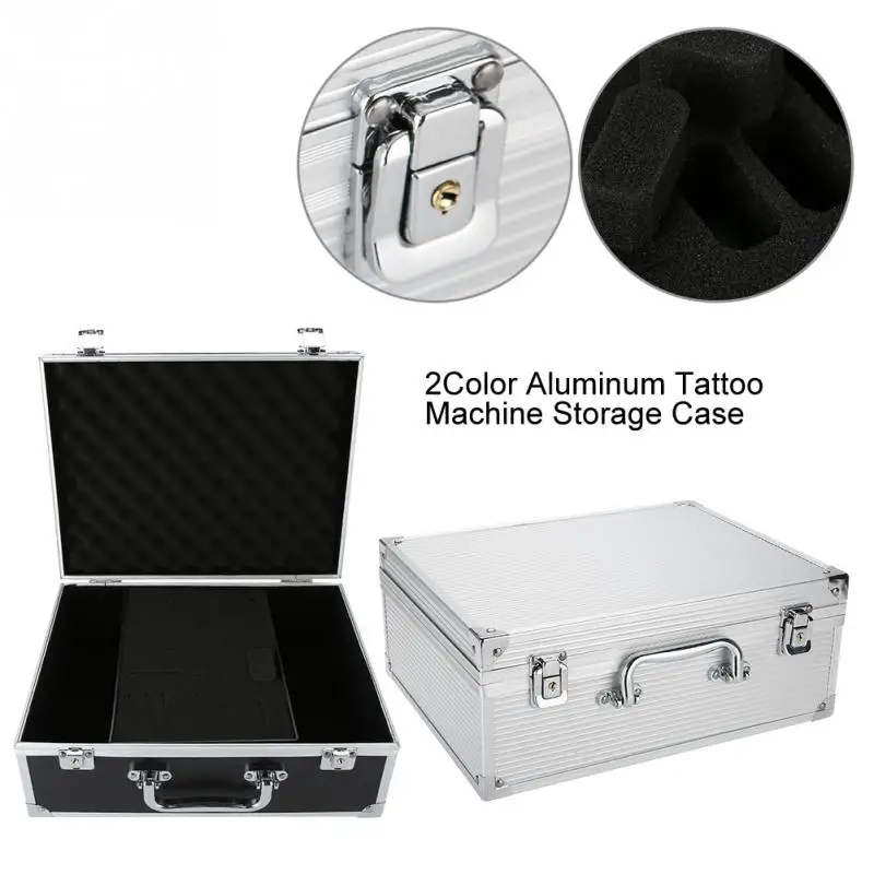 2Color Aluminum Coil Tattoo Machine Storage Case Carrying Box Empty Organizer Foam Pad Embroidery Equipment | Красота и здоровье
