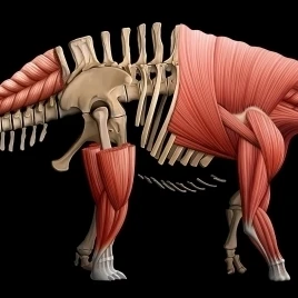 Плакат с изображением скелета и мышц Апатозавра (27x7) | Дом сад