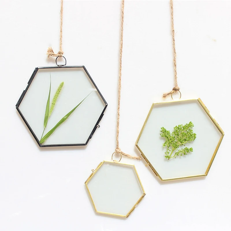 Античная Шестигранная металлическая и Стеклянная фоторамка подвесная рамка