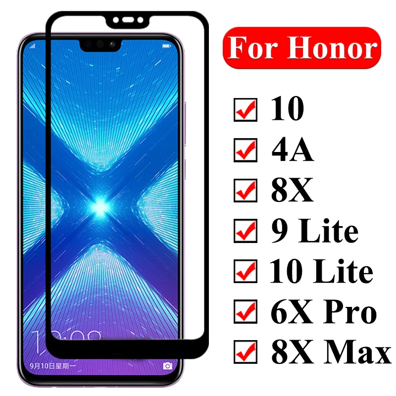 Закаленное стекло 9H для Huawei Honor 9 10 Lite 4a 8x 6x Pro Max P20 P30 LITE MATE 20 Tremp Защитное