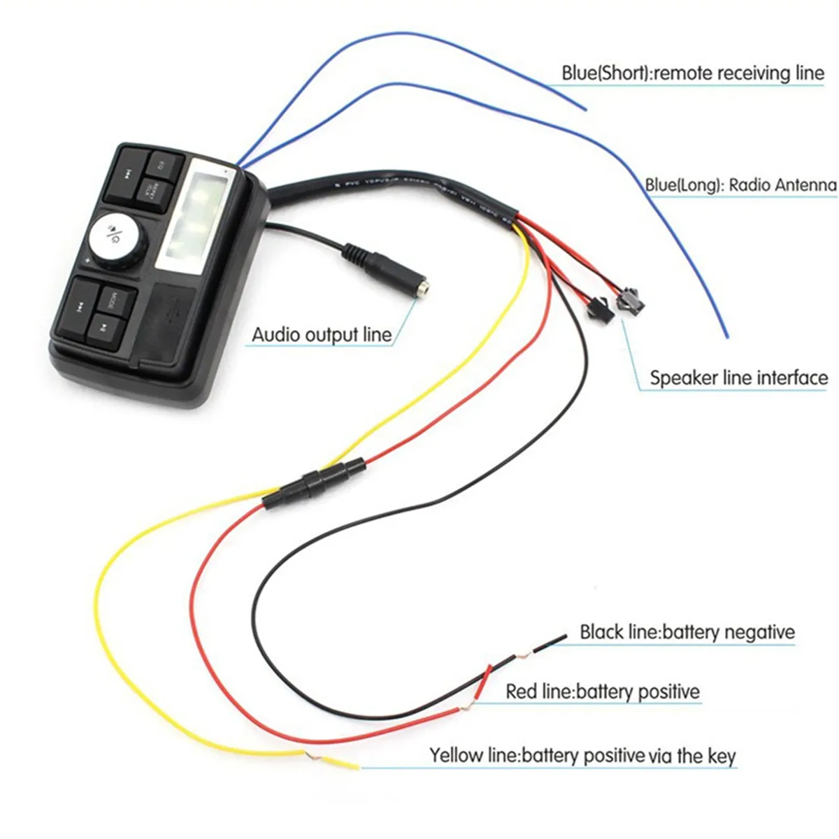 Автомагнитола мотоциклетная с поддержкой MP3 bluetooth USB/SD/TF|Защита от кражи| |
