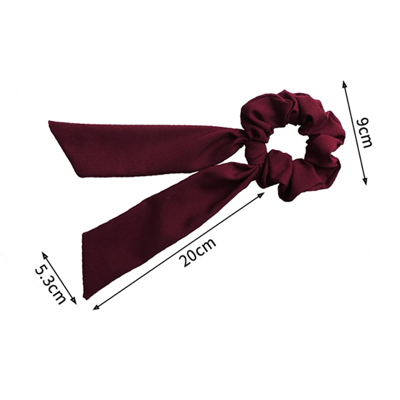 

Sale Solid Floral Bow Scrunchie Elastic Hair Band Hair Ties Rope Scarf Accessories