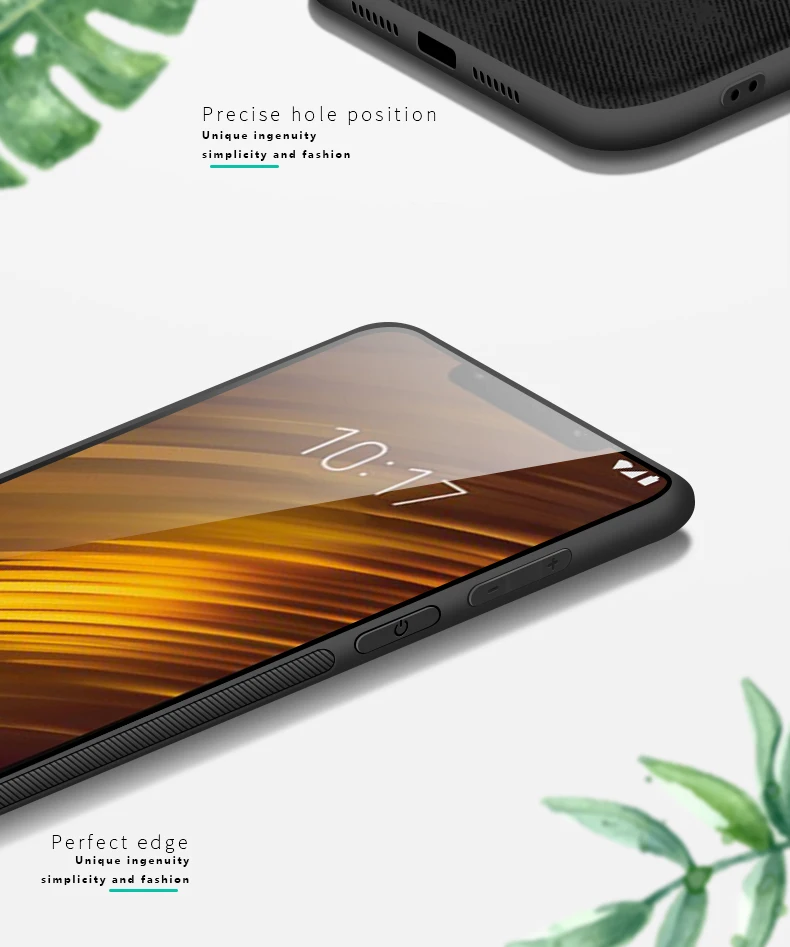 MOFI для Xiaomi Pocophone F1 кожаный чехол Тонкий Встроенная Назад Мягкая силиконовая