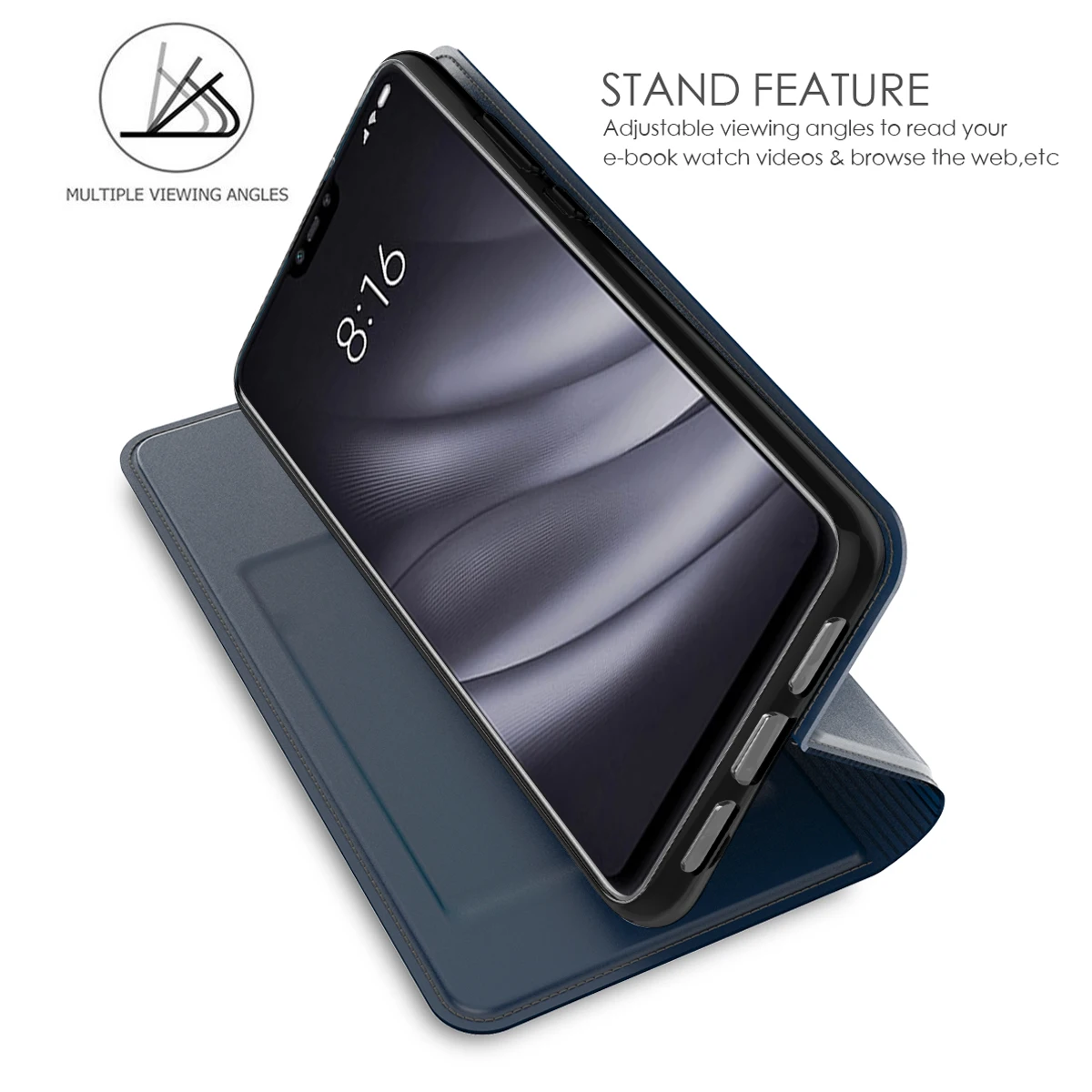 Чехол книжка для смартфона Asus Zenfone Max M2 из искусственной кожи с