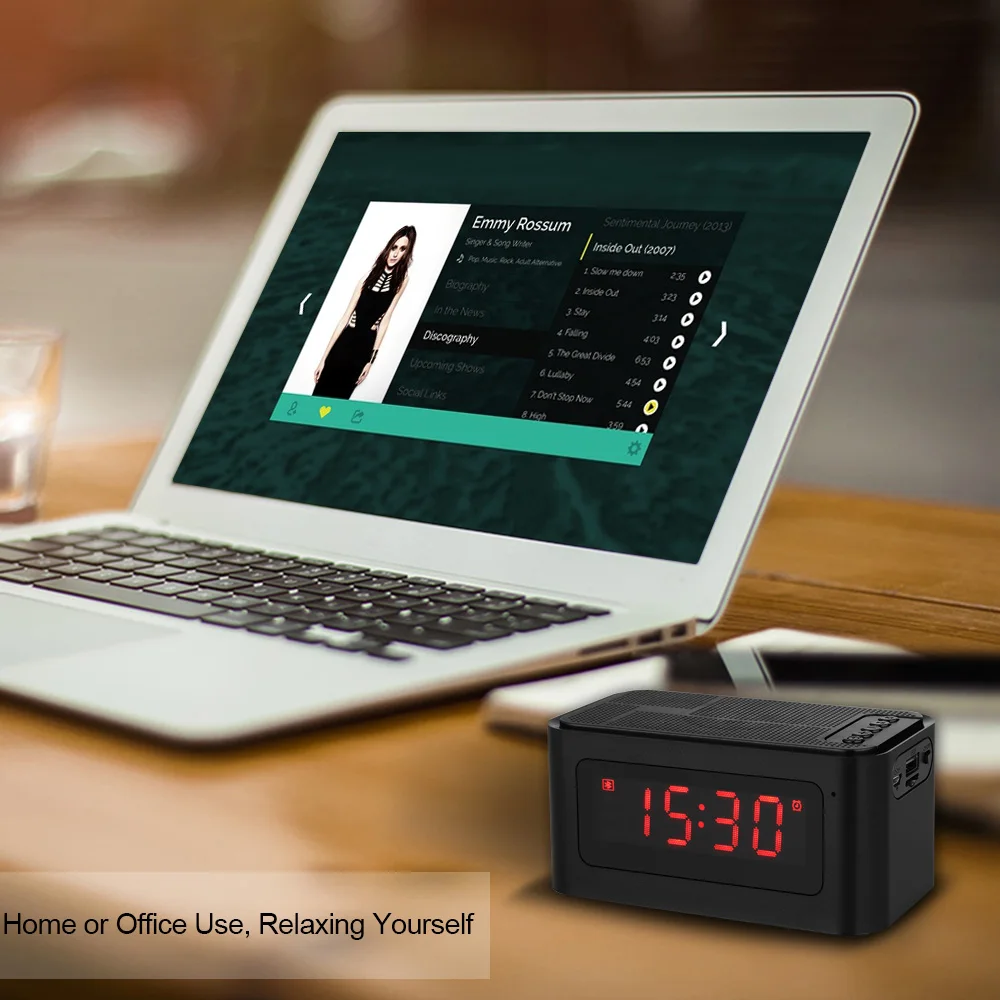 Настольный мини Bluetooth-динамик с будильником FM-радио MP3 музыкальный плеер TF карта