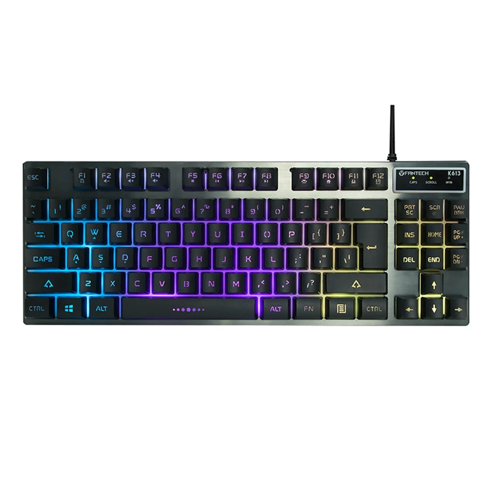 Профессиональная Usb игровая клавиатура с подсветкой Fantech K613 проводная 87