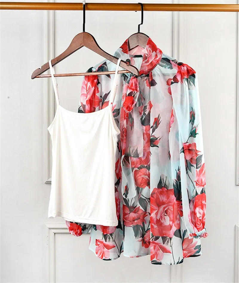2019 Летние Элегантные вечерние праздничные Для женщин блузка с цветочным узором