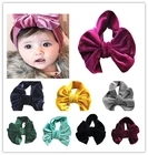 Детская повязка на голову из хлопка с бантом для маленьких девочек, Эластичный Тюрбан, повязка на голову с узлом, новинка