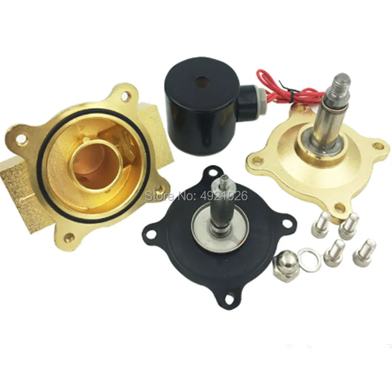 Бесплатная доставка латунный Электрический электромагнитный клапан