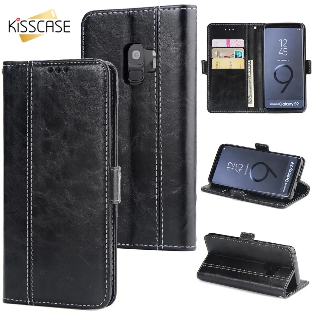 Кожаный бумажник KISSCASE с отделением для карт и чехол телефона iPhone 7 X 6 S 8 Plus XR XS