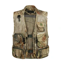mens summer outdoor sports thin camouflage v neck waistcoat male photography sleeveless zipper mesh breathable fishing vest