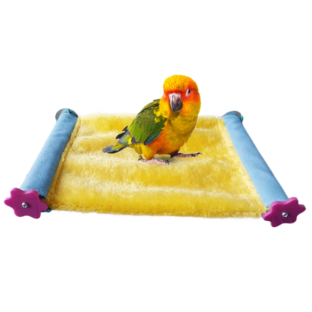 Разноцветный мягкий плюшевый попугай подвесной гамак удобный Budgie зимняя теплая