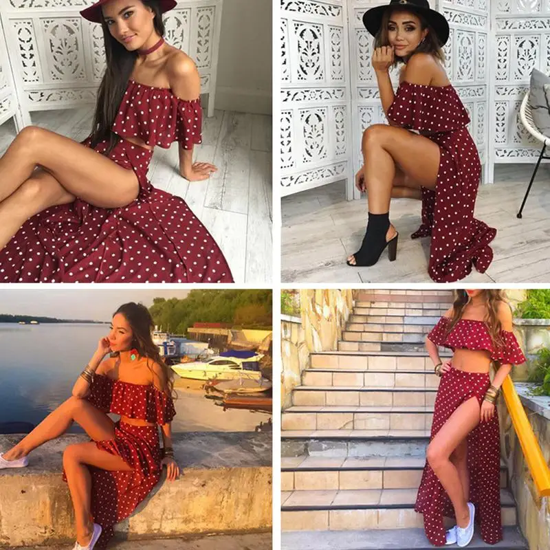 Женское сексуальное платье в горошек костюм из 2 предметов модная рубашка с