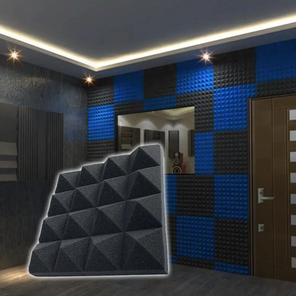 3D пирамидальные панели из акустической пены 25*25*5 см DIY настенная наклейка
