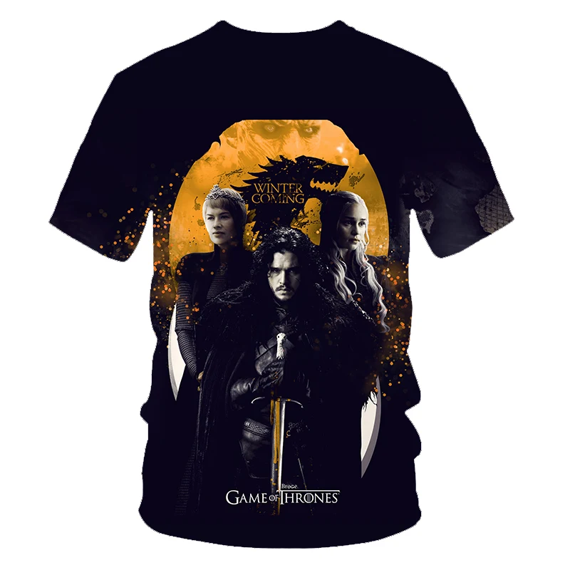 Men/Women Fashion t-shirt 2018 summer New Mens 3d Game of Thrones Printed Male Female Casual Cool t shirt X Task Force | Мужская одежда