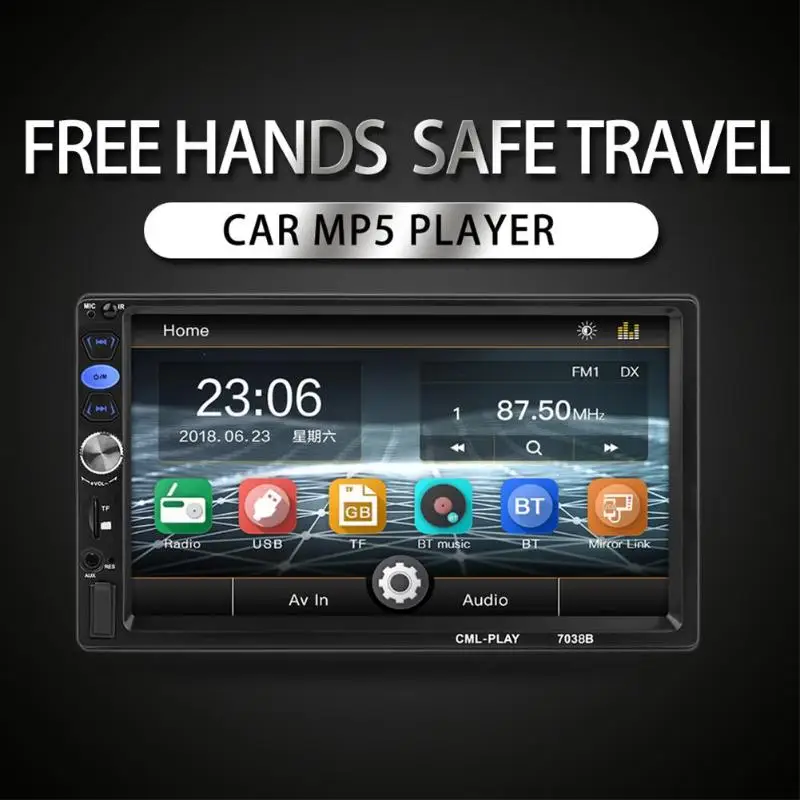 

VODOOL 7038B 2Din 7'' Car Multimedia Player FM Radio Player Bluetooth Head Unit with Remote Control with Camera Car Electronics