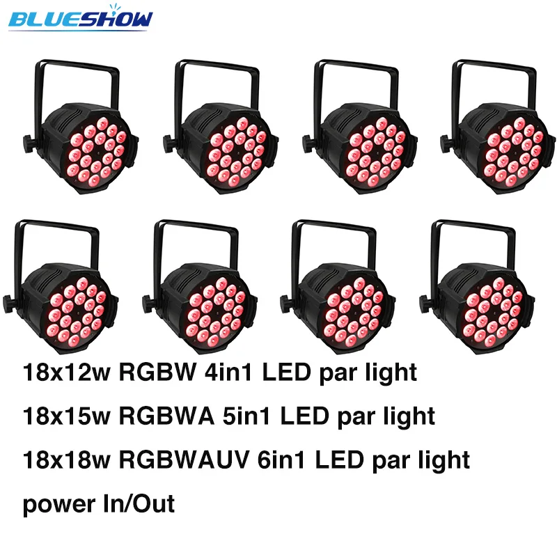 Без налога 8x светодиодный Par 18x18 Вт RGBWA УФ 6IN1 18X12W RGBW 4in1 PAR управлением DMX сценический