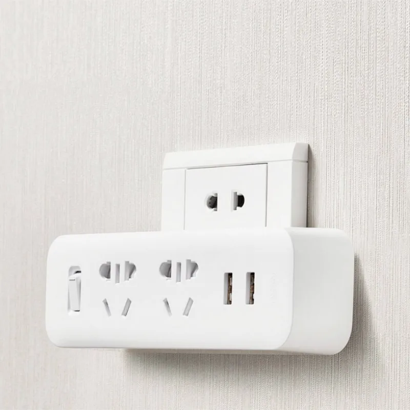 Адаптер питания Xiaomi Mijia портативный дорожный адаптер с 2 USB портами 5 В 1 А розетки