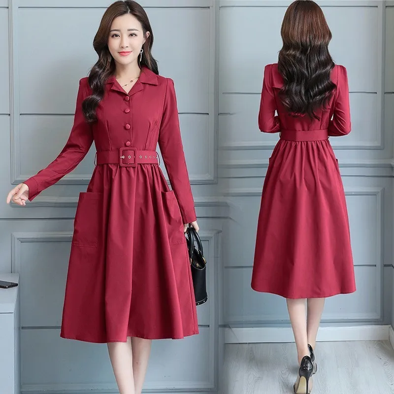 Женское офисное платье миди с длинным рукавом элегантное винтажное