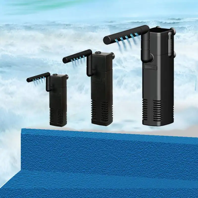 3 In 1 3W/4W/8W Aquarium Internal Filter Fish Tank Built-in Filters Submersible for Spray Flow Pump Filtration | Дом и сад