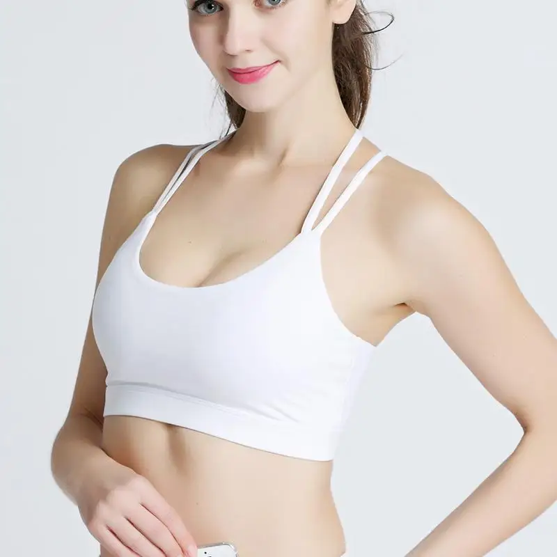 Сексуальный бюстгальтер с мягкими чашечками для занятий йогой открытой спиной