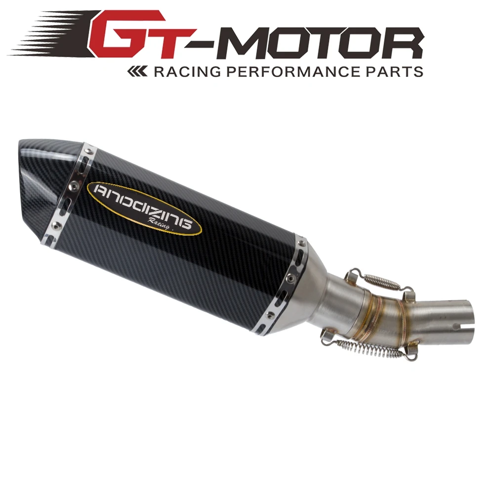 Motorcycle Slip On Middle Pipe Link Muffler Exhaust System For Kawasaki Ninja 650 ER6N ER6F 2009-2016 Slip-On with | Автомобили и