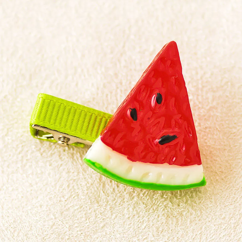 Wedding Kids Acrylic Orange Sweet Fruit Seaside Girls Strawberry Children Kiwi 1PC Candy Color Hair Clips Accessories | Аксессуары для