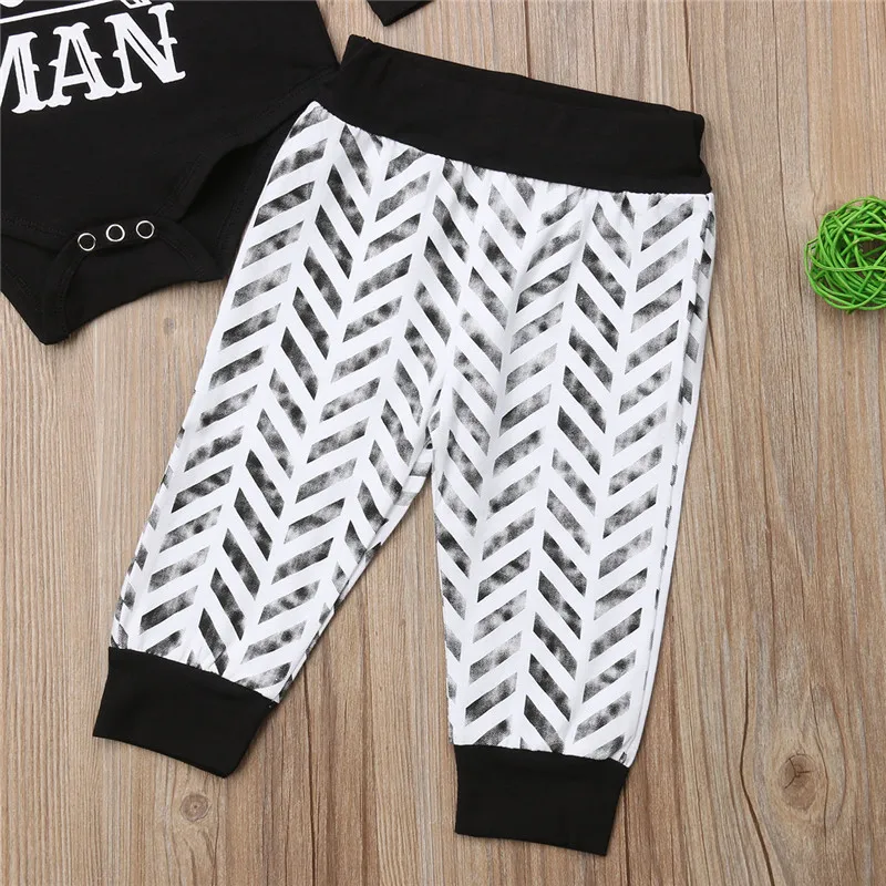 Brand Newest Newborn Infant Baby Boys Outfits Clothes Litter Man Bodysuit Pants Leggings Set Long Sleeve Cotton Clothing |