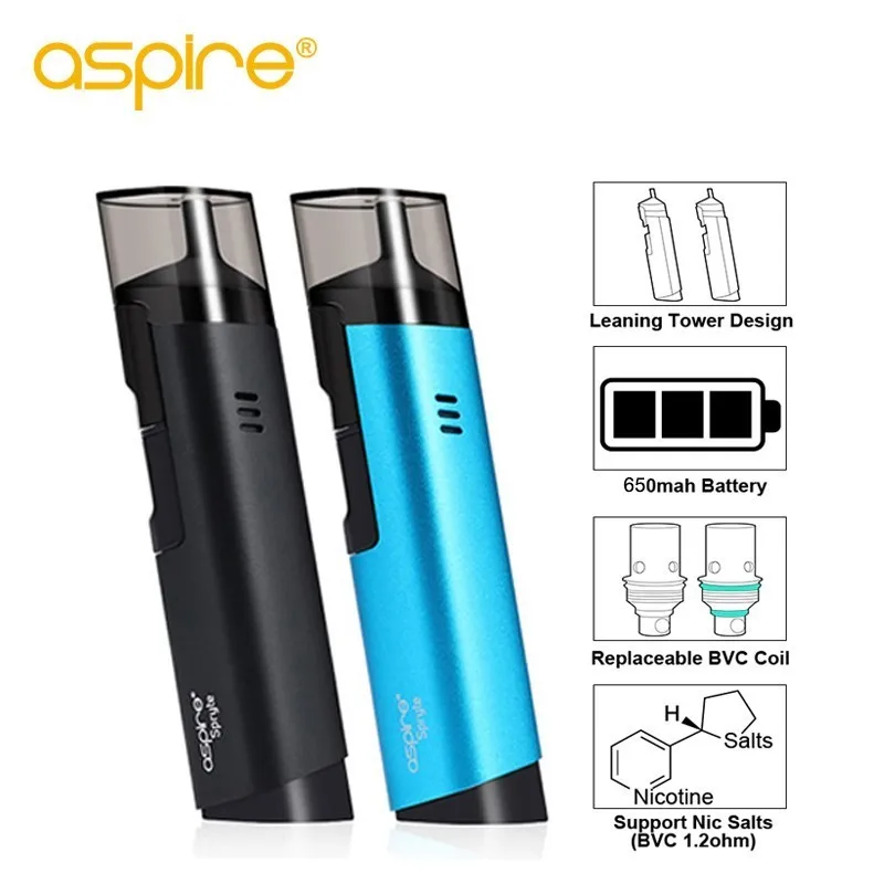 

Electronic Cigarette Aspire Aspire Spryte AIO Starter Kit Replaceable Cartridge Pod System Can Change1.8/1.2ohm Regular BVC Coil