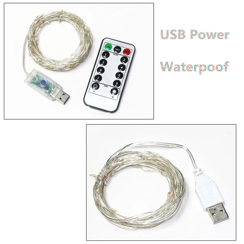 5M 10M Christmas Led String Battery Lights For Wedding Party Home Decoration USB Power New Year Fairy Gift Hot | Лампы и освещение