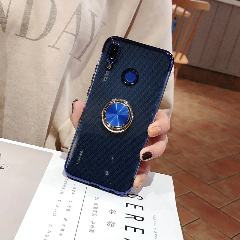 Чехлы для Huawei Y6 2019 Y7 Y9 магнитный силиконовый чехол с металлическим