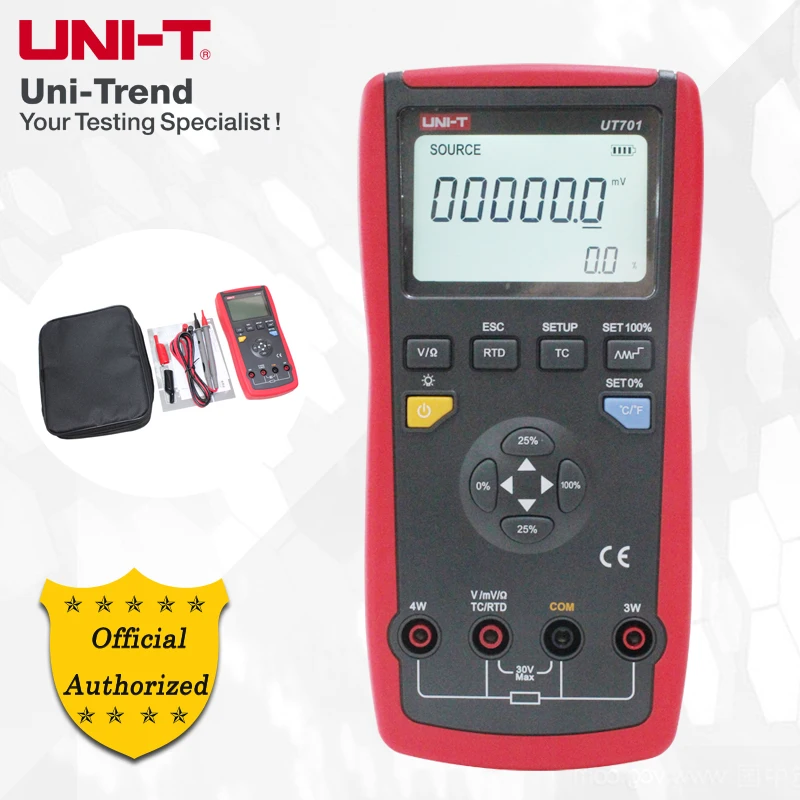 

UNI-T UT701 Single Function Temperature Calibrator; automatic cold junction compensation/user calibration/temperature detector