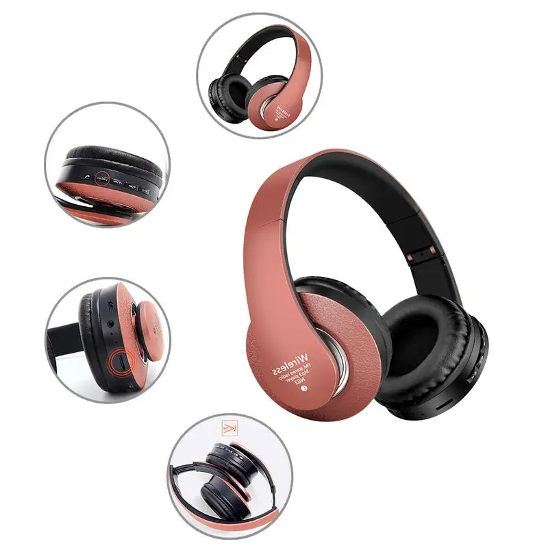 Bluetooth Headphones Hi-Fi Stereo Wireless Headset Foldable Soft Memory-Protein Built-in Microphone With Noise Cancelling | Электроника