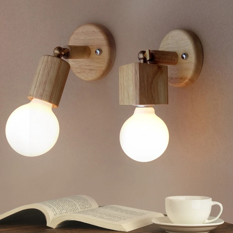 

Современные японские Настенные светильники из массива дерева, креативные прикроватные светильники для гостиной, спальни, балкона