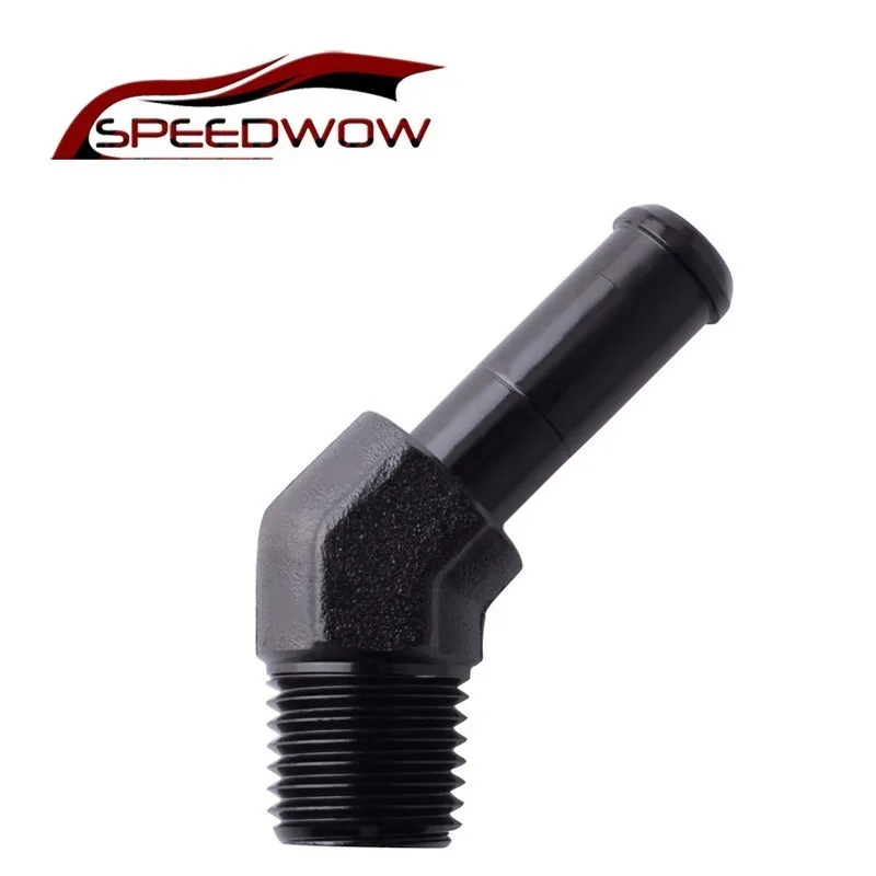 Переходник для шлангов сосков SPEEDWOW 1/4 &quotNPT Male 3/8&quot черный переходник на 45