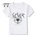 Детские футболки с принтом Speed Metal Slayer детские летние топы, крутая футболка с короткими рукавами для мальчиков и девочек повседневная детская одежда в стиле рок HKP516