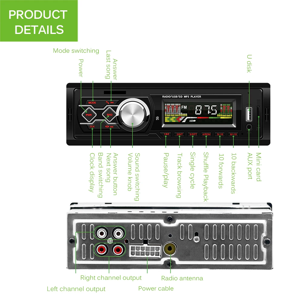 Fm передатчик модулятор MP3 плеер стерео аудио DC12V Bluetooth 4 0 автомобильное радио