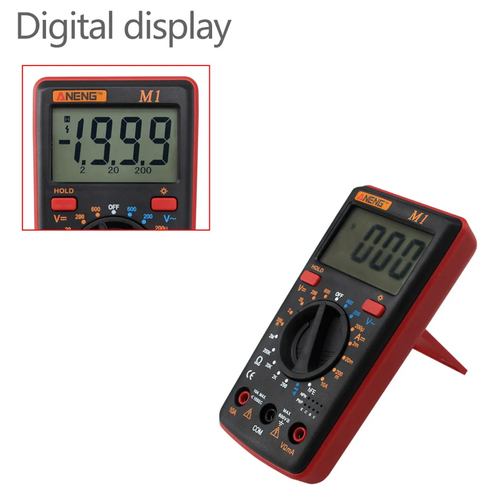 Портативный цифровой мультиметр с подсветкой AC/DC Амперметр Вольтметр Ом тестер