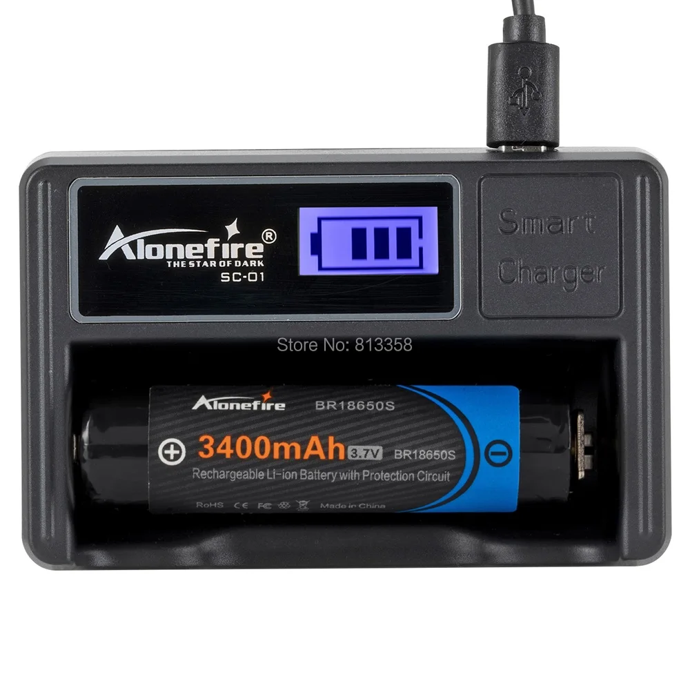 AloneFire SC 01 ЖК дисплей Smart 18650 зарядное устройство Li Ion Ni MH Cd AAAA AAA AA 14500 16340 26650
