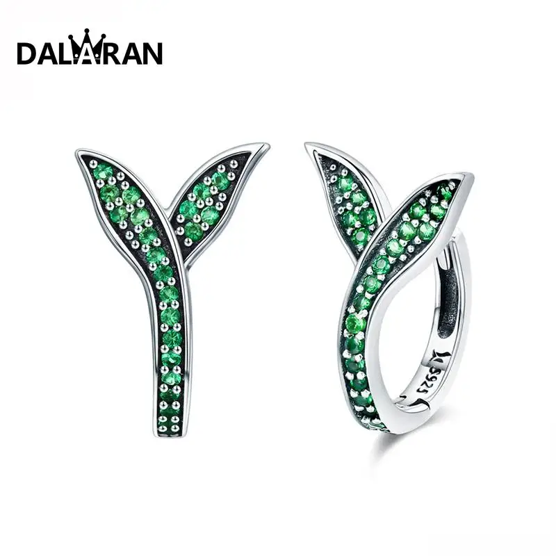 DALARAN 925 sterling silver eye-catching charm green grass cute wind campus light jewelry mature female earrings | Украшения и