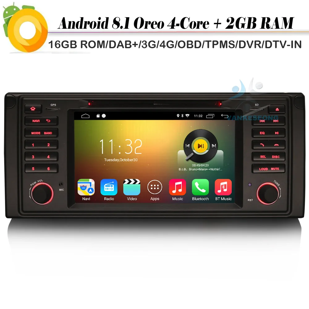 Четырехъядерный Android 8 1 Автомагнитола DAB + NAVI GPS DVD TNT WiFi 4G DVR OBD DVT IN Автомобильный