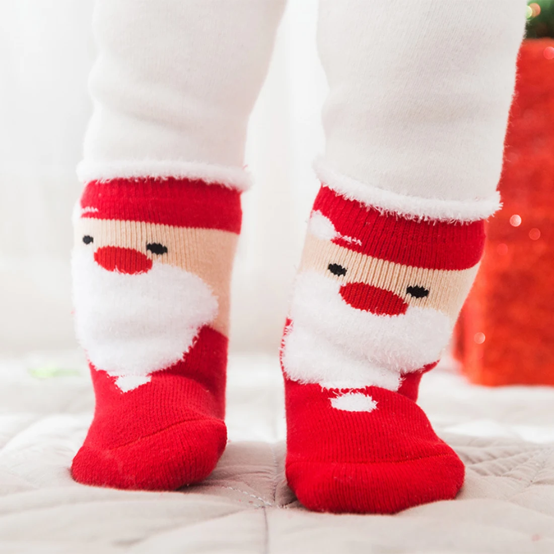 4Pcs Autumn and Winter Terry Thicken Cotton Socks Christmas Soft Stocking for 3-5 Year-old Kids - A Group M | Дом и сад