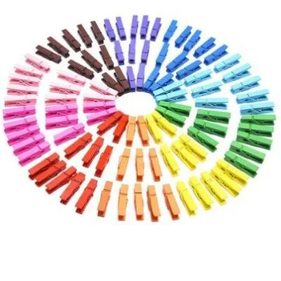 

Manufacturer Direct Color Cute Wooden Small Clip 35X07 Color Hemp Rope Clamps Solid Color 50