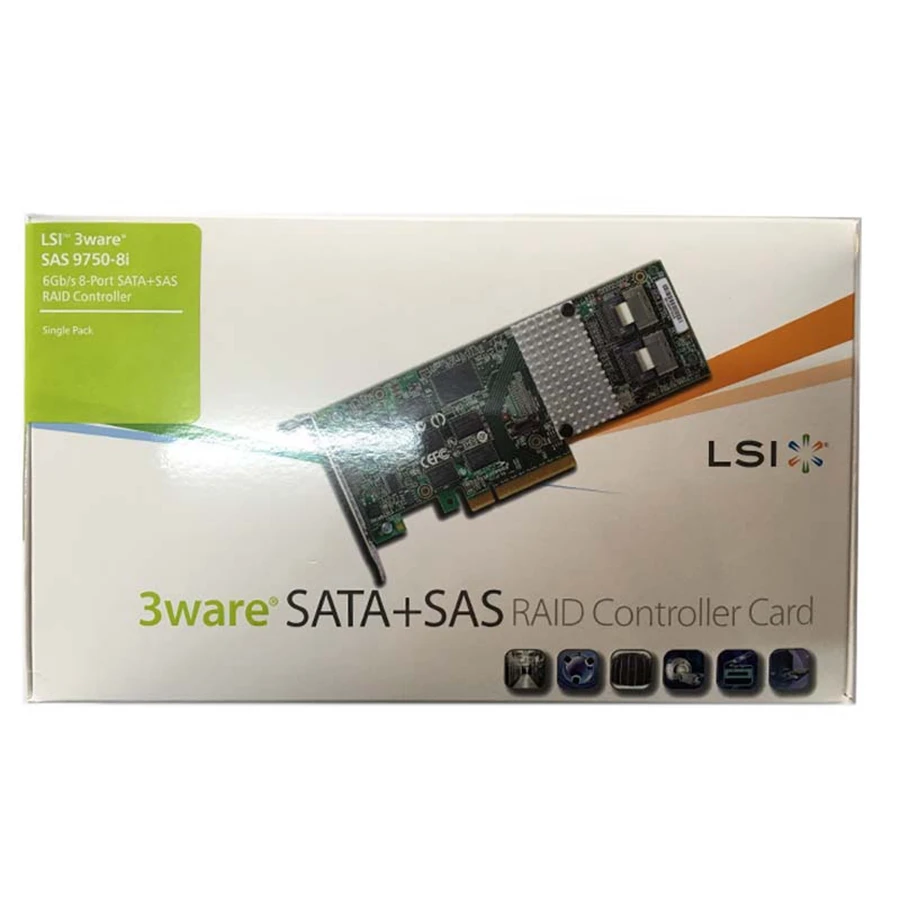 Eastforfuy LSI 3ware 9750-8i LSI00214 PCI-E2.0x8 LSISAS2108 512MB Cache Controller SFF8087 MiniSAS SAS Cable в комплект не входит |