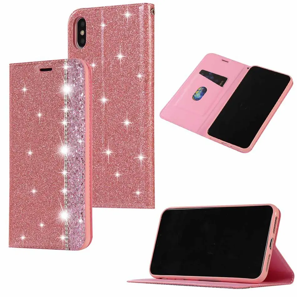 Кожаный чехол KISSCASE со стразами для Samsung Galaxy S8 S9 Plus S7 Edge откидной Чехол Note 8 9 кошелек