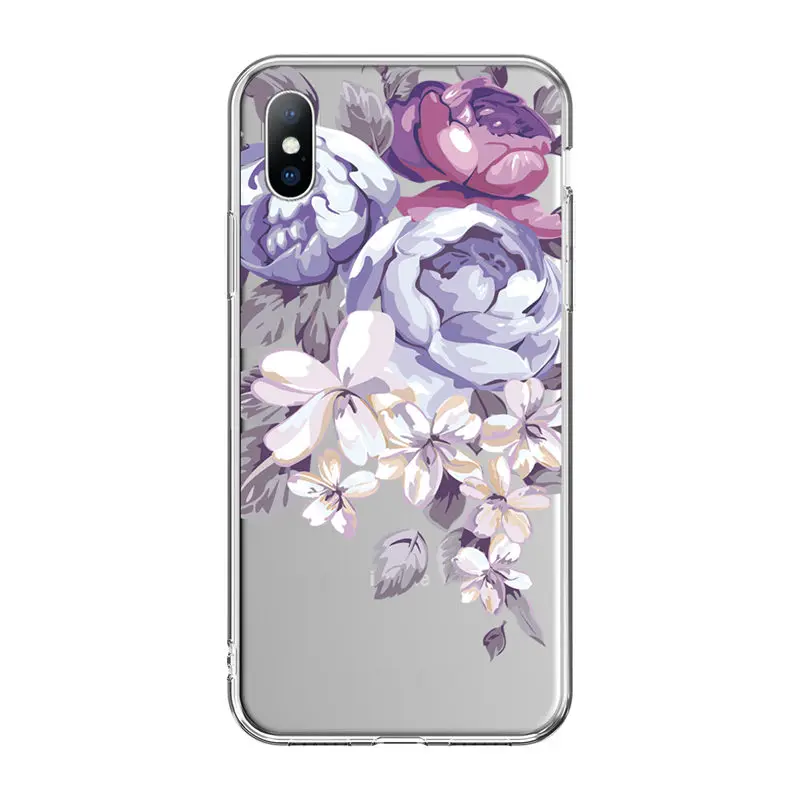 Мягкий силиконовый чехол Ottwn для iPhone 11, 7, 8, 6, 6S Plus, 5, 5S, SE, Ретро стиль, листья, цветы, чехол для телефона s, для iPhone XR X XS Max, задняя крышка